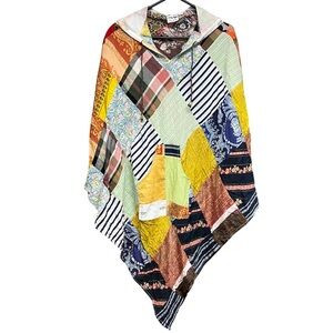Ashley Taylor Patchwork Hooded Poncho One Size